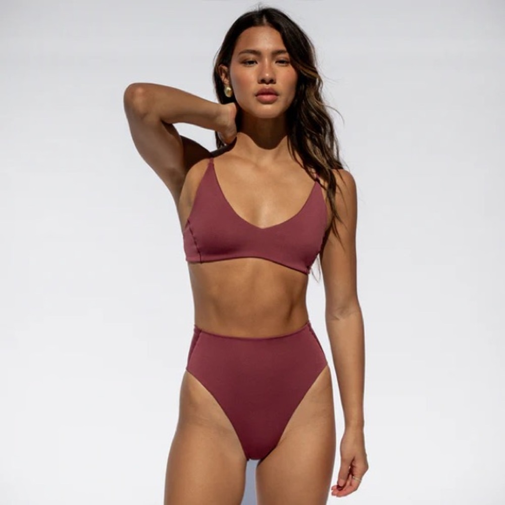 NWT Left On Friday Sunday Top - S - Desert Plum